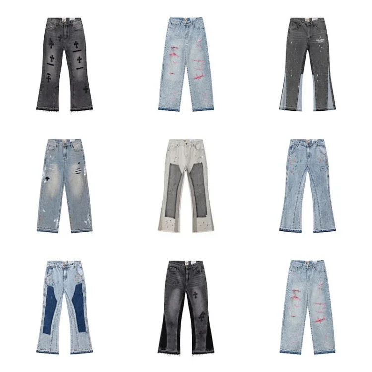 Gallery Dept. Color-Block Splash Distressed Jeans