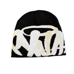 Street Letter Jacquard Knit Beanie