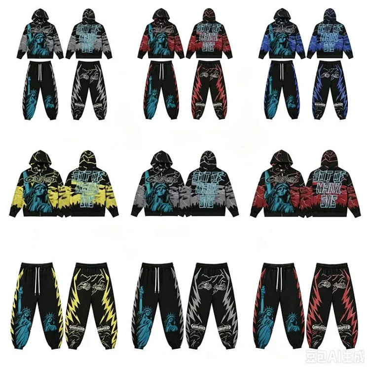 GOD Statue of Liberty Hoodie & Pants Set
