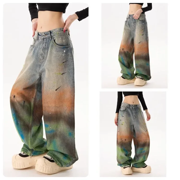 Vintage Distressed Splash Jeans