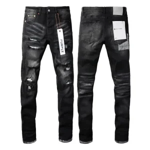 K01 Men's Embroidered Ripped Jeans