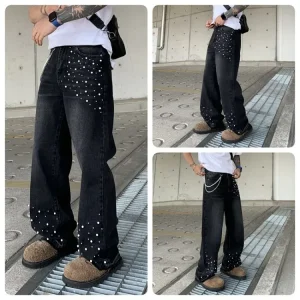 European & American Beaded Jeans