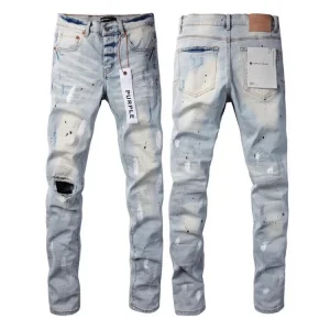 K 02 Men's Embroidered Ripped Jeans