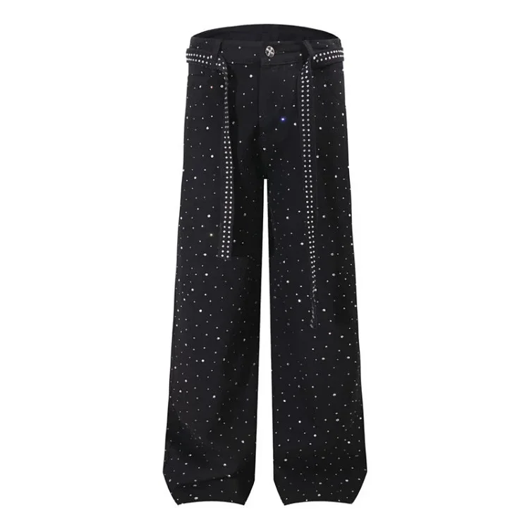 Streetwear Rhinestone Starry Jeans