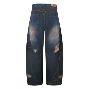 Streetwear Wide-Leg Curved Blade Jeans