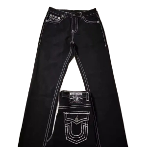 Religion Jeans White Thick Stitch Straight Casual Pants