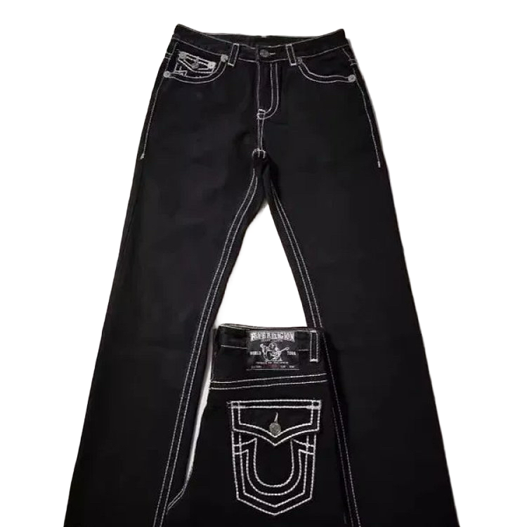 Religion Jeans White Thick Stitch Straight Casual Pants